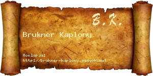 Brukner Kaplony névjegykártya